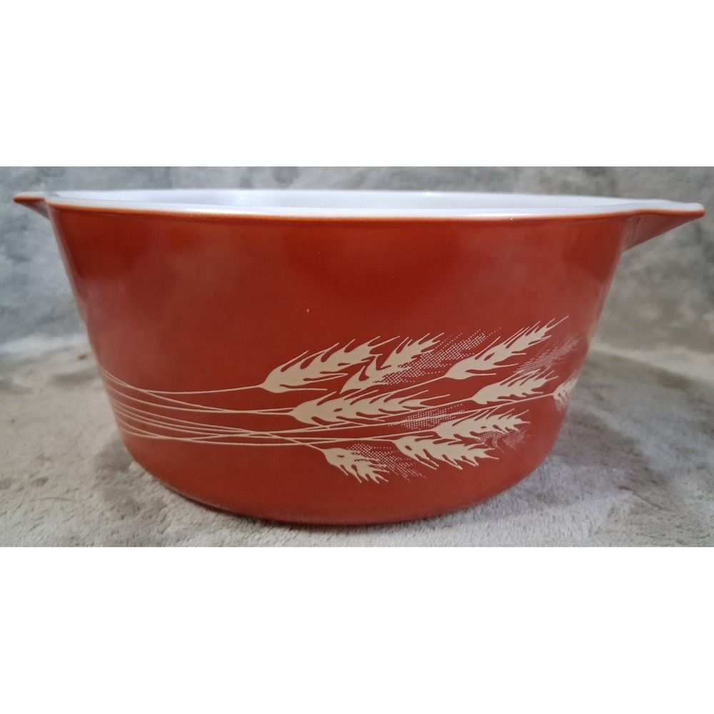 Vintage Pyrex Autumn Harvest 474-B 1.5 Qt Cinderella Casserole Dish Near Mint